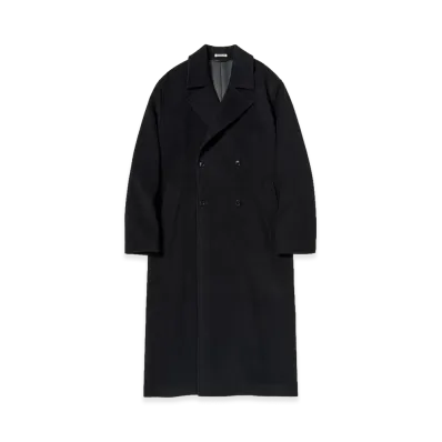 AURALEE Women's Super Fine Wool Mosser Double-Breasted Coat "Top Brown"