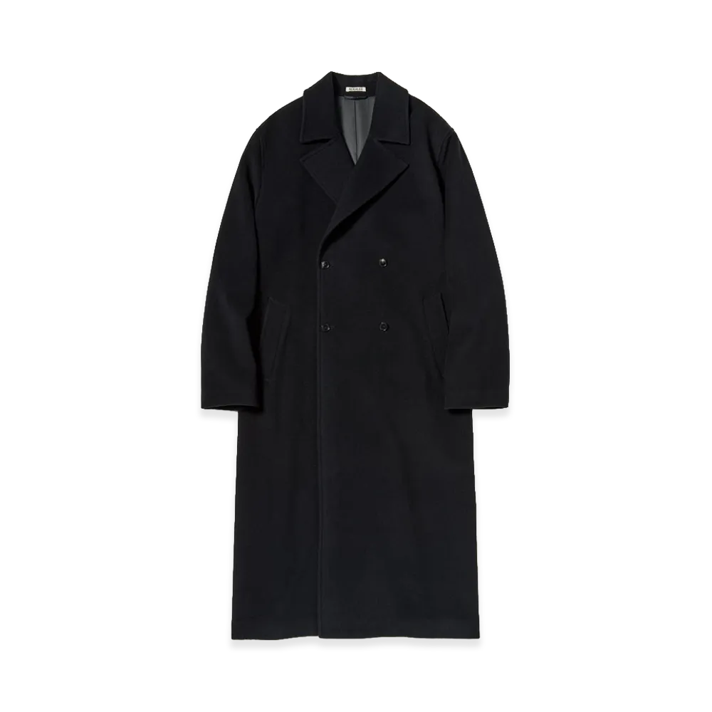 AURALEE Women's Super Fine Wool Mosser Double-Breasted Coat "Black"