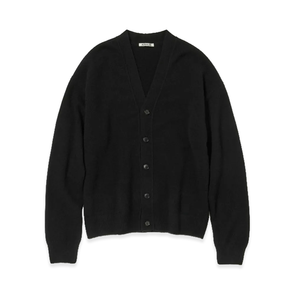 AURALEE Women's Baby Cashmere Knit Cardigan "Top Black"