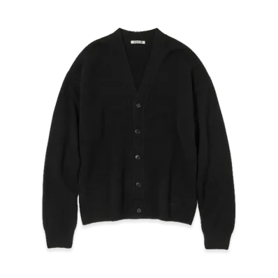 AURALEE Women's Baby Cashmere Knit Cardigan "Top Black"
