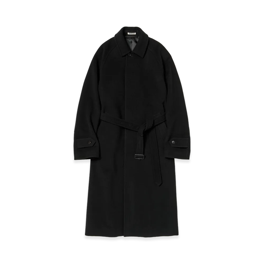 AURALEE Women's Super Fine Wool Mosser Soutien Collar Coat "Black"