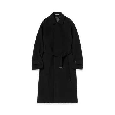 AURALEE Women's Super Fine Wool Mosser Soutien Collar Coat "Black"