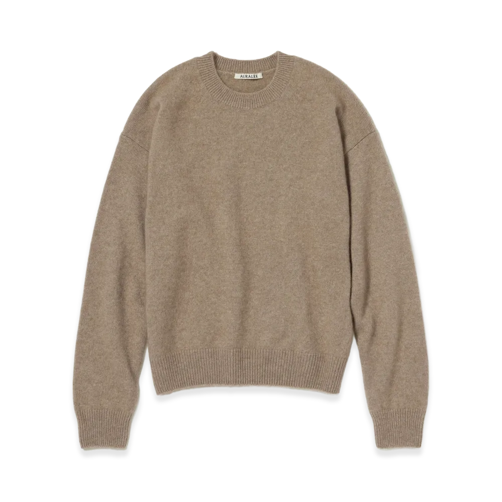 AURALEE Women's Baby Cashmere Knit P/O "Natural Brown"