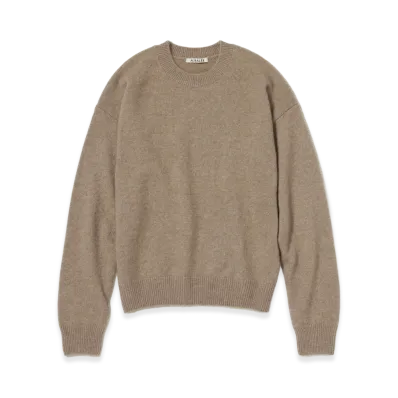 AURALEE Women's Baby Cashmere Knit P/O "Natural Brown"