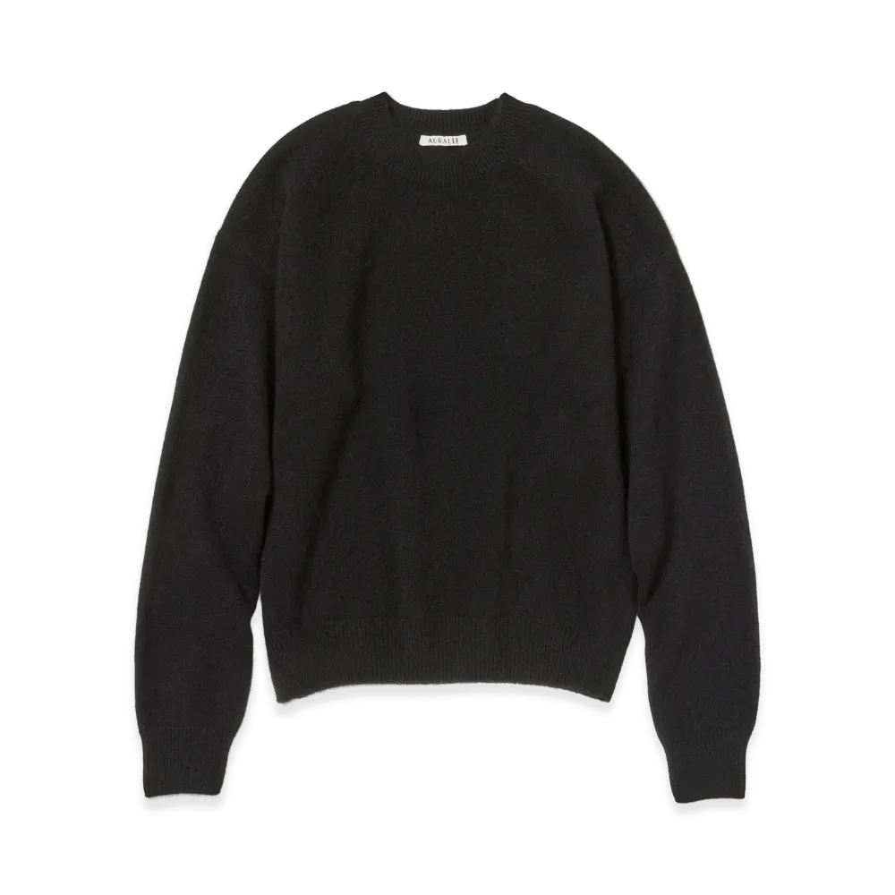 AURALEE Women's Baby Cashmere Knit P/O "Top Black"