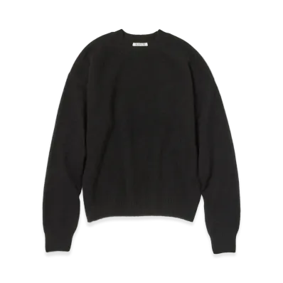 AURALEE Women's Baby Cashmere Knit P/O "Top Black"
