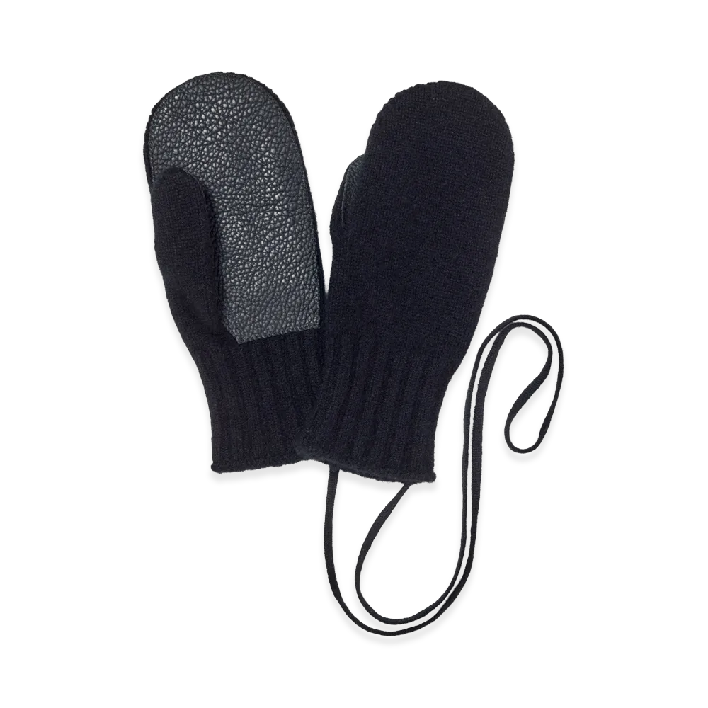 AURALEE Women's Baby Cashmere Knit Mitten "Top Black"