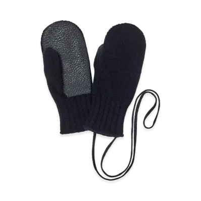 AURALEE Women's Baby Cashmere Knit Mitten "Top Black"