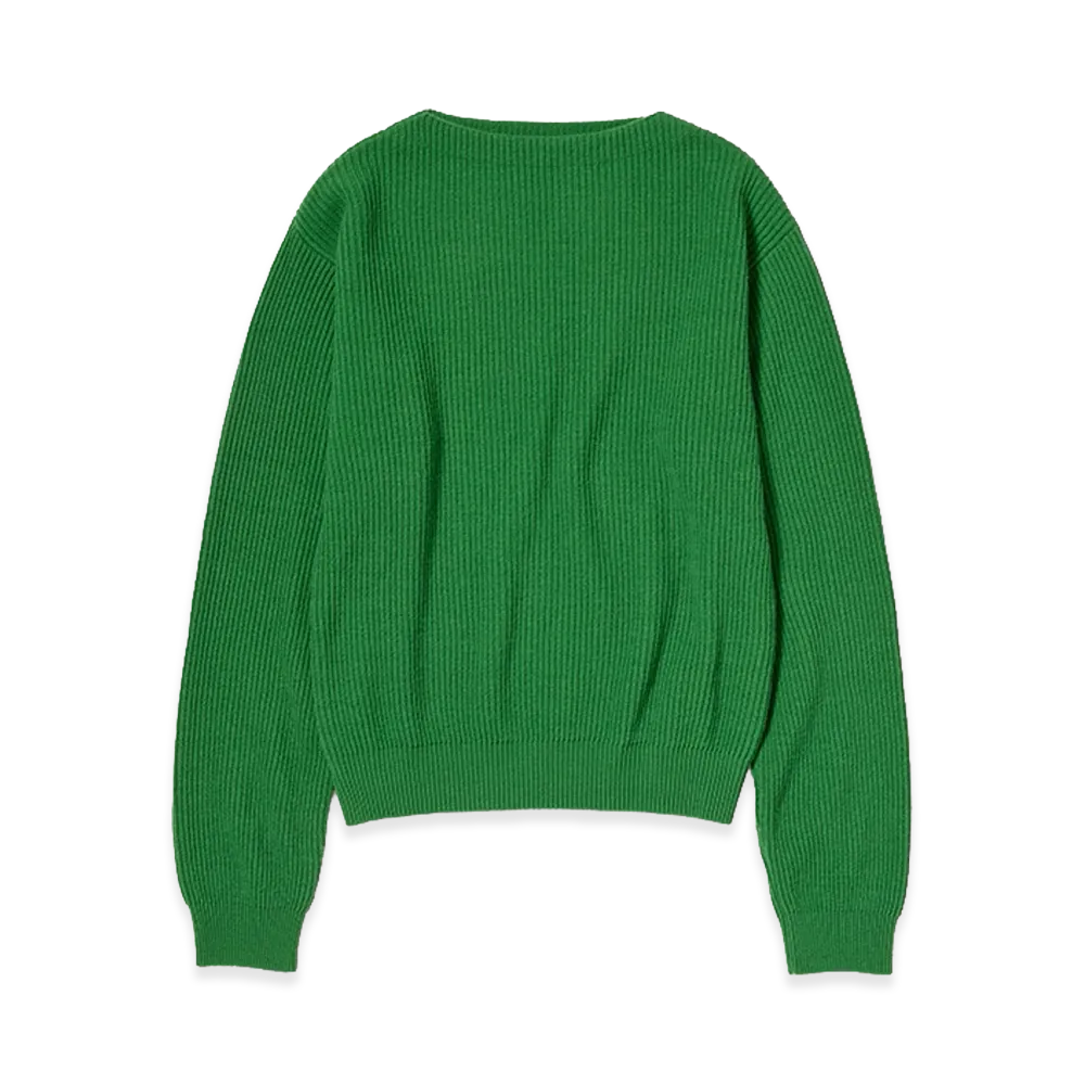 AURALEE x TEKLA Super Fine Wool Cashmere Rib Knit P/O "Forest Green"