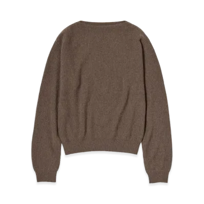 AURALEE x TEKLA Super Fine Wool Cashmere Rib Knit P/O "Soil Brown"