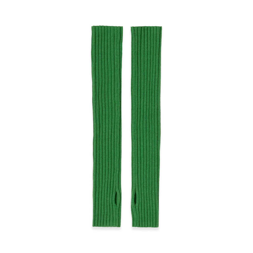 AURALEE x TEKLA Super Fine Wool Cashmere Rib Knit Arm Warmer "Forest Green"