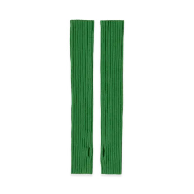 AURALEE x TEKLA Super Fine Wool Cashmere Rib Knit Arm Warmer "Forest Green"