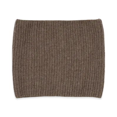 AURALEE x TEKLA Super Fine Wool Cashmere Rib Knit Neck Warmer "Soil Brown"