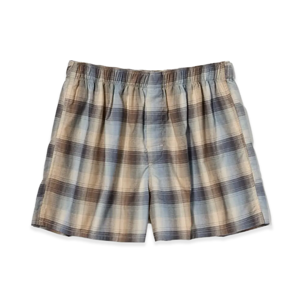 AURALEE x TEKLA Flannel Sleepwear Boxer Shorts "Dawn Checks"