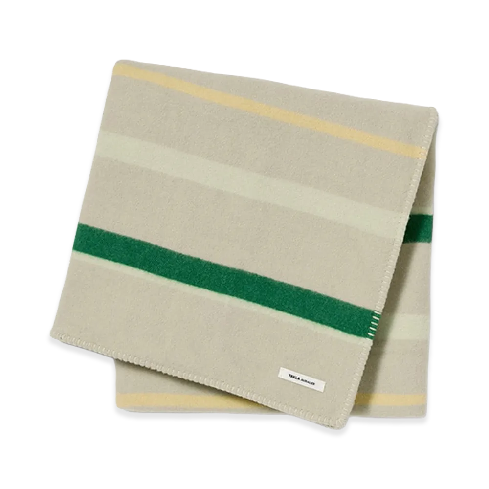 AURALEE x TEKLA Lambswool Blankets "Pine Stripes"