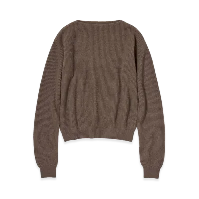 AURALEE x TEKLA Women's Super Fine Wool Cashmere Rib Knit P/O "Soil Brown"