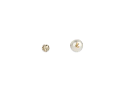 Jimmy Choo Ori Studs Pearl X With Crystal Metal Studs Earrings "Gold/White/Crystal"