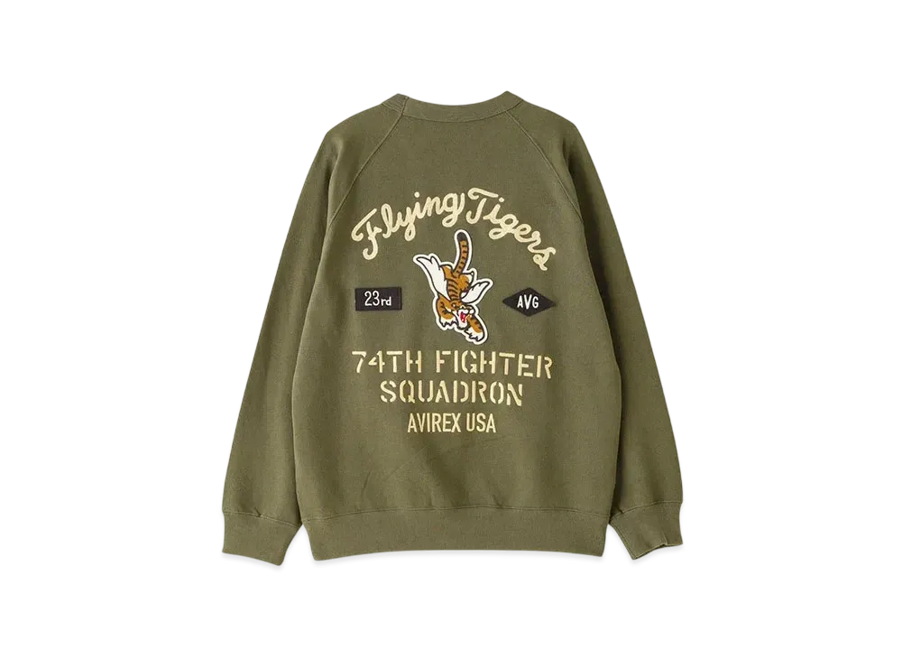 AVIREX Crewneck Sweat Frying Tigers "Olive"