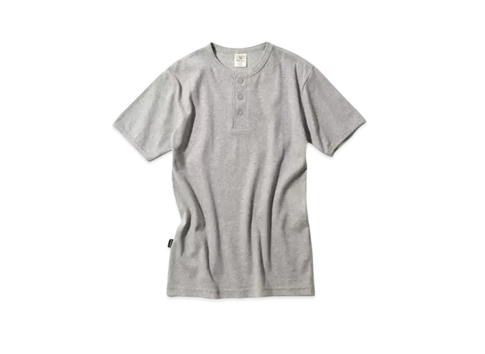 AVIREX Daily Wear Rib Henley Neck S/S T-Shirt "Grey"