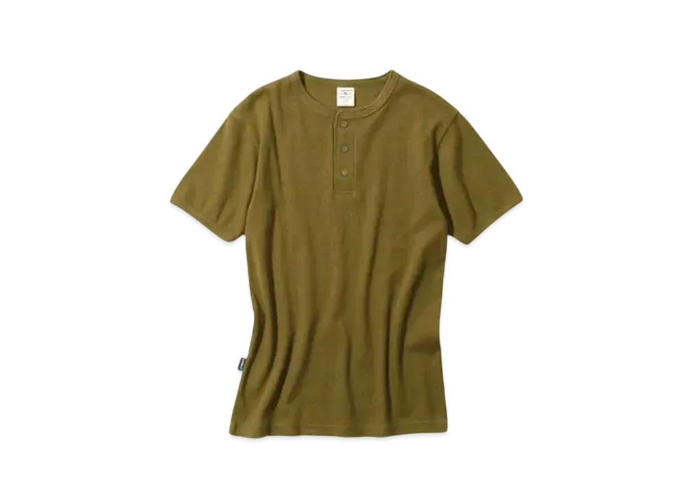 AVIREX Daily Wear Rib Henley Neck S/S T-Shirt "Olive"