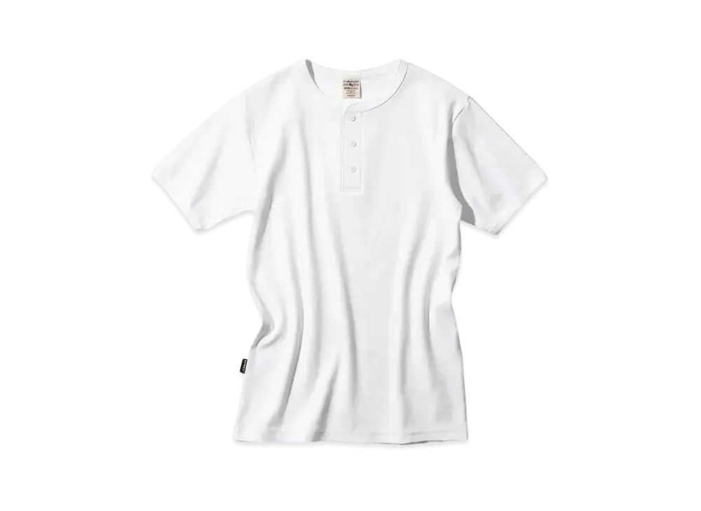 AVIREX Daily Wear Rib Henley Neck S/S T-Shirt "White"
