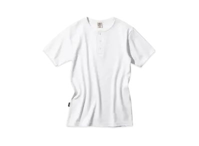 AVIREX Daily Wear Rib Henley Neck S/S T-Shirt "White"