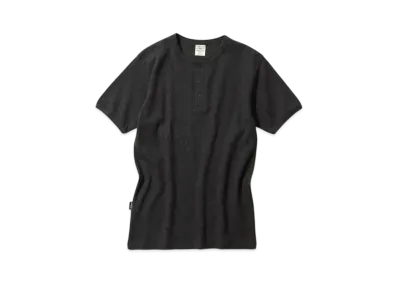 AVIREX Daily Wear Rib Henley Neck S/S T-Shirt "Charcoal"
