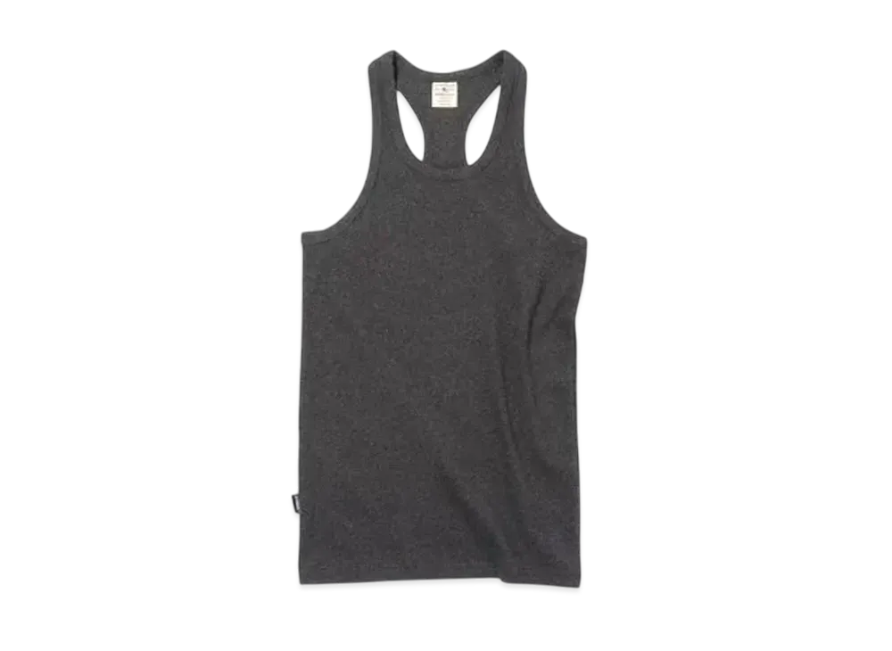 AVIREX Daily Wear Rib Tank Top Back Cross "Charcoal"