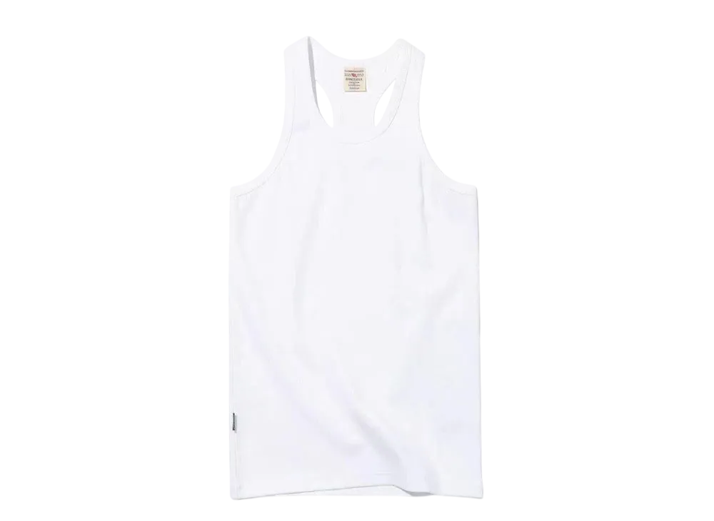 AVIREX Daily Wear Rib Tank Top Back Cross "White"