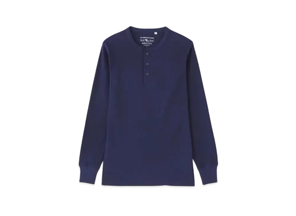 AVIREX Daily Wear Thermal L/S Henley Neck T-Shirt "Navy"