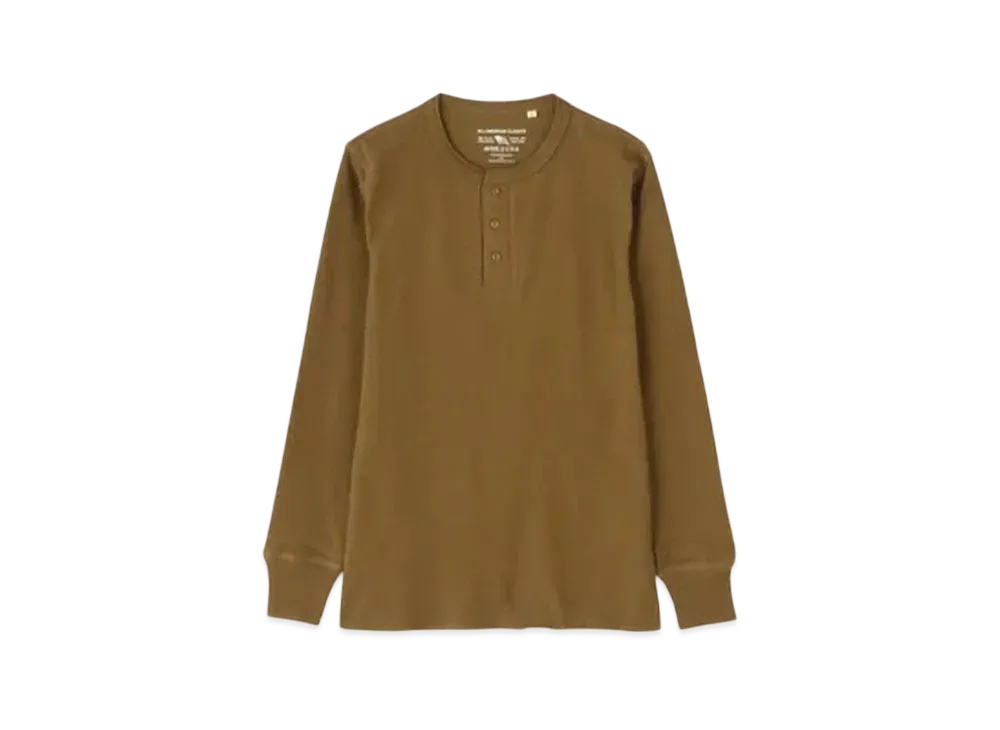 AVIREX Daily Wear Thermal L/S Henley Neck T-Shirt "Olive"