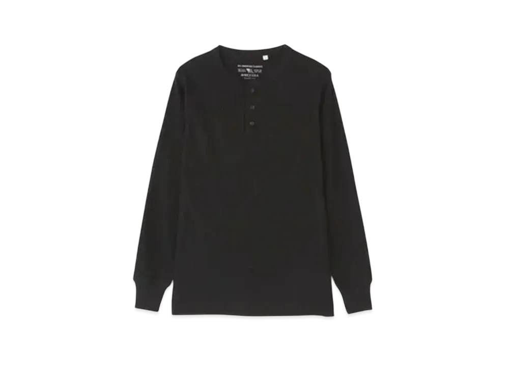 AVIREX Daily Wear Thermal L/S Henley Neck T-Shirt "Black"