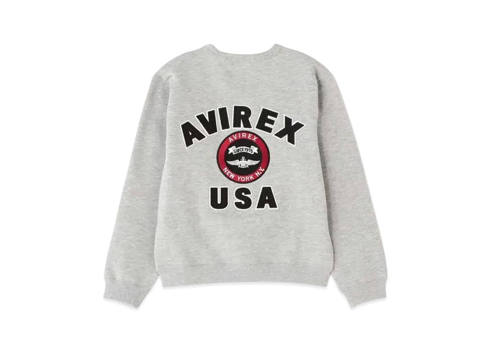 AVIREX Varsity Logo Crew Neck Sweat "Oxford"