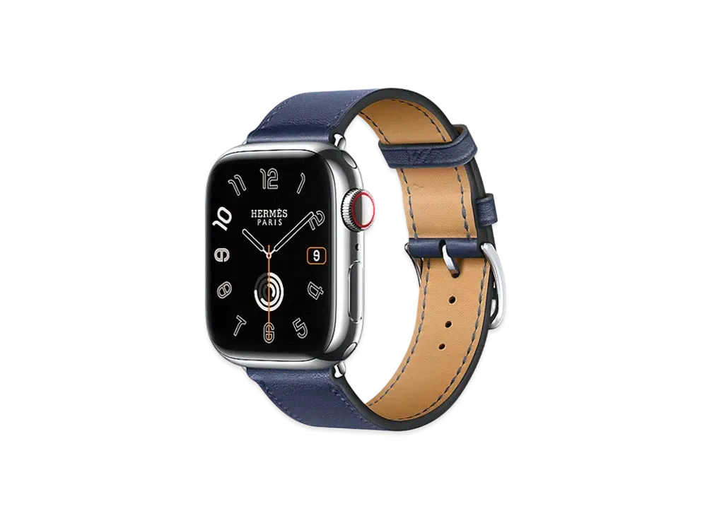 Apple Watch x Hermes Series 9 (GPS + Cellular Model) Stainless 41mm and Single Tour "Navy"