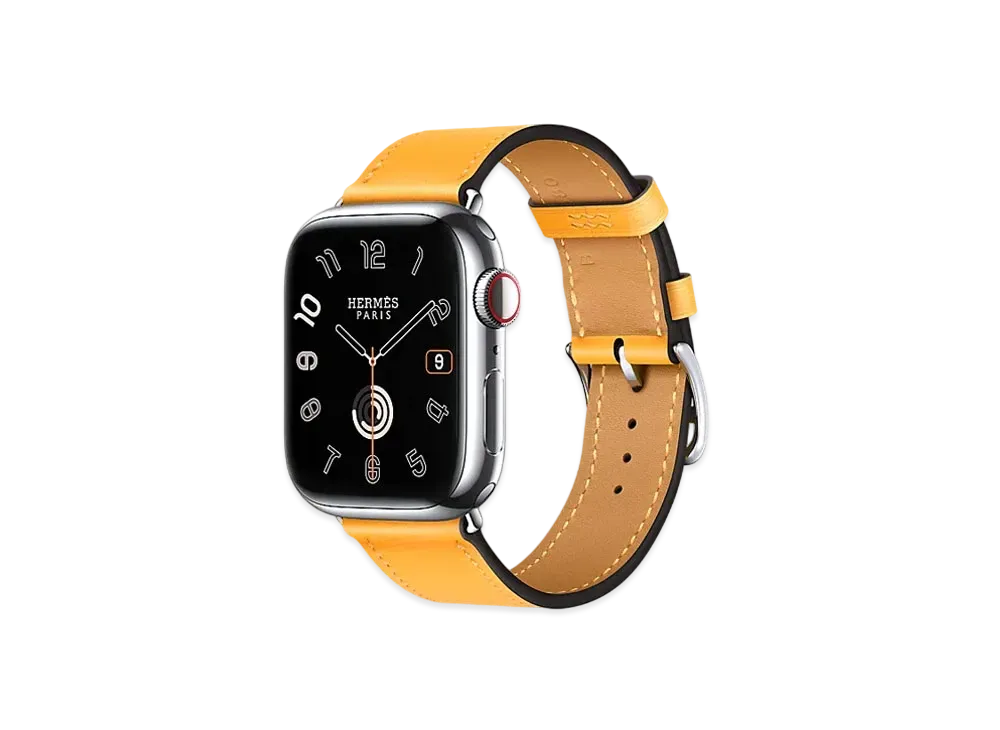 Apple Watch x Hermes Series 9 (GPS + Cellular Model) Stainless 41mm and Single Tour "Jaune D'or"