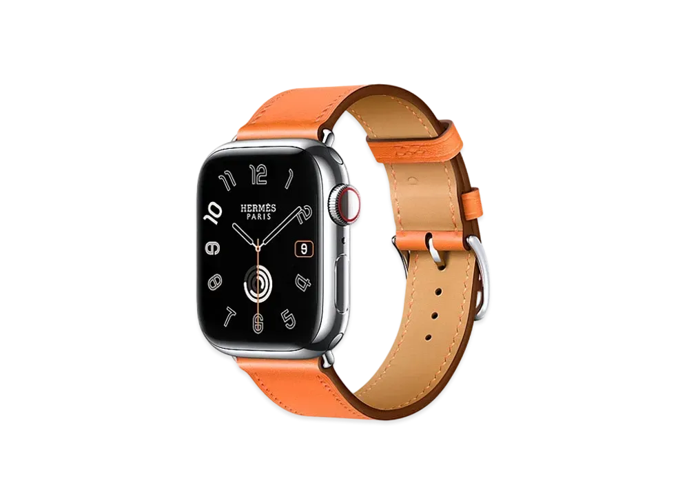 Apple Watch x Hermes Series 9 (GPS + Cellular Model) Stainless 41mm and Single Tour "Orange"