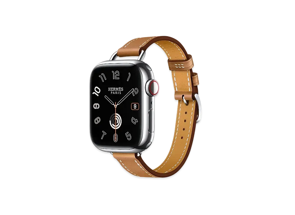 Apple Watch x Hermes Series 9 (GPS + Cellular Model) Stainless 41mm and Single Tour Attelage "Gold"