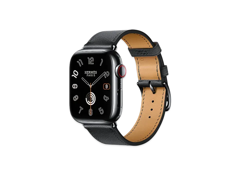 Apple Watch x Hermes Series 9 (GPS + Cellular Model) Space Black 41mm and Single Tour "Black"