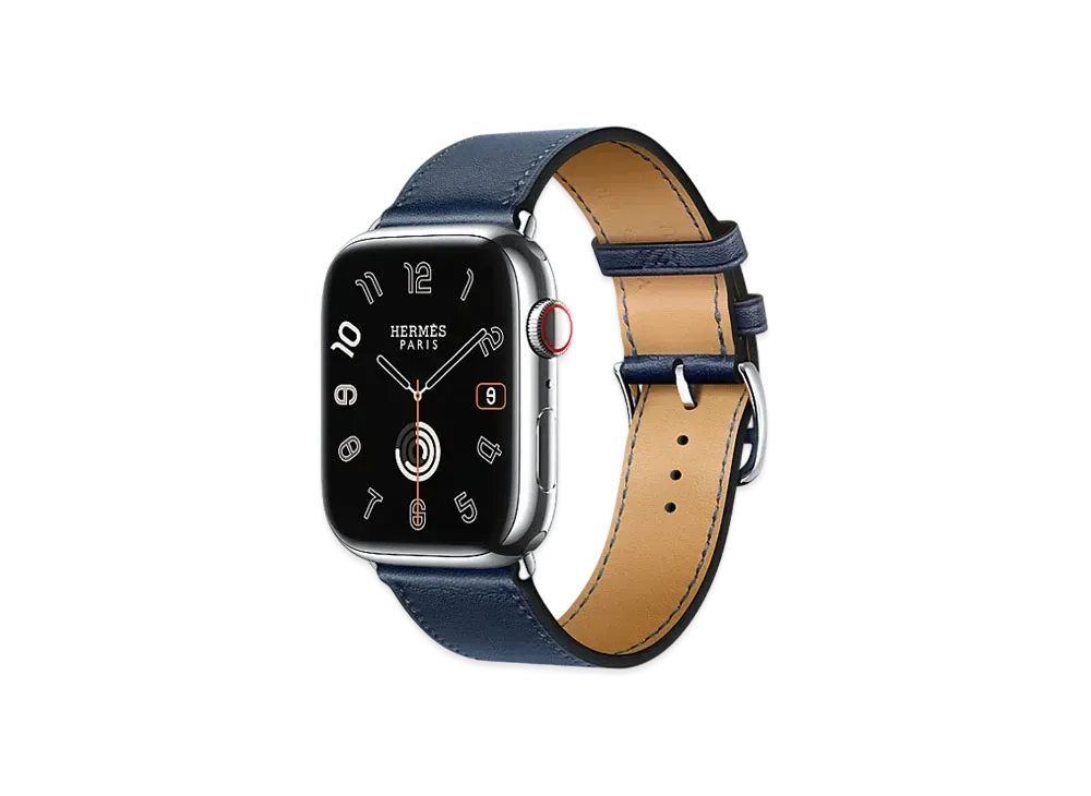 Apple Watch x Hermes Series 9 (GPS + Cellular Model) Stainless 45mm and Single Tour "Navy"