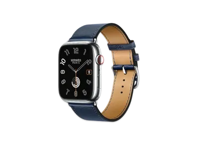 Apple Watch x Hermes Series 9 (GPS + Cellular Model) Stainless 45mm and Single Tour "Navy"