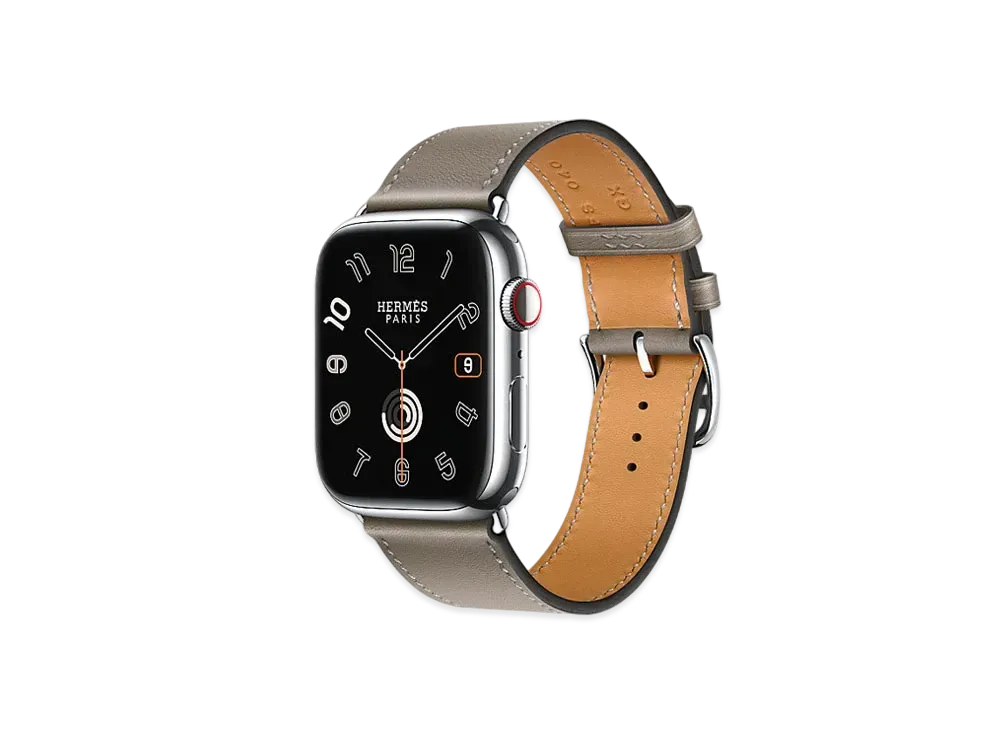 Apple Watch x Hermes Series 9 (GPS + Cellular Model) Stainless 45mm and Single Tour "Origan"
