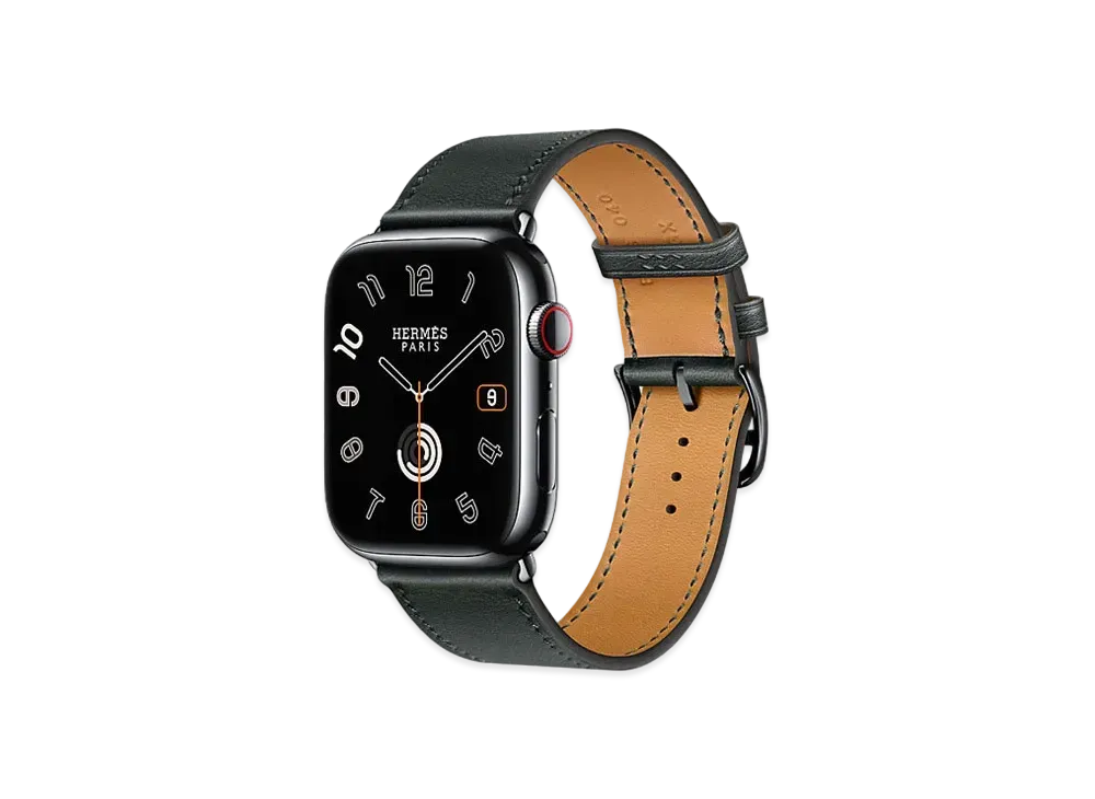 Apple Watch x Hermes Series 9 (GPS + Cellular Model) Space Black 45mm and Single Tour "Black"