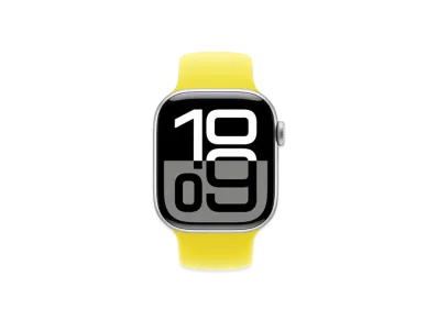 アップルウォッチ シリーズ10 GPS + セルラーモデル シルバーアルミニウムケース ラバー ソロループ "スターフルーツ"