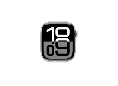 アップルウォッチ シリーズ10 GPS + セルラーモデル シルバーアルミニウムケース ラバー ソロループ "ライトブラッシュ"