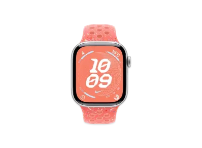 Apple Watch Series 10 GPS Model Silver Aluminiumcase Rubber Nike Sportsband "Magic Ember"