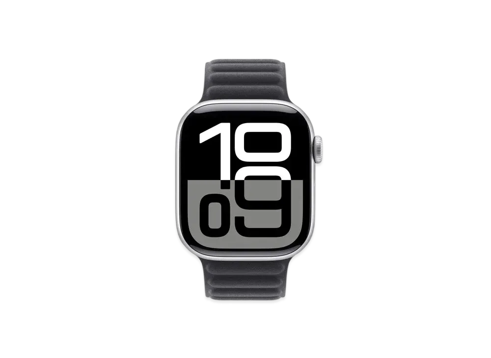 Apple Watch Series 10 GPS Model Silver Aluminiumcase Textile Magnetic Link "Black"