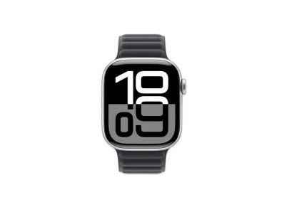 Apple Watch Series 10 GPS Model Silver Aluminiumcase Textile Magnetic Link "Black"