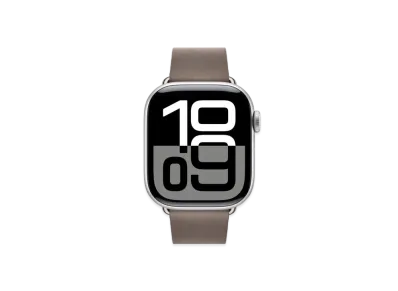 Apple Watch Series 10 GPS Model Silver Aluminiumcase Textile Modern Buckle "Dark Taupe"