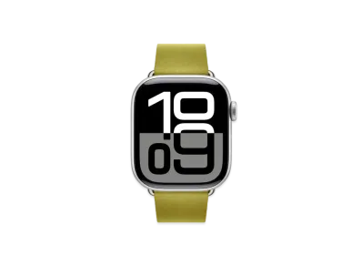Apple Watch Series 10 GPS Model Silver Aluminiumcase Textile Modern Buckle "Chartreuse"