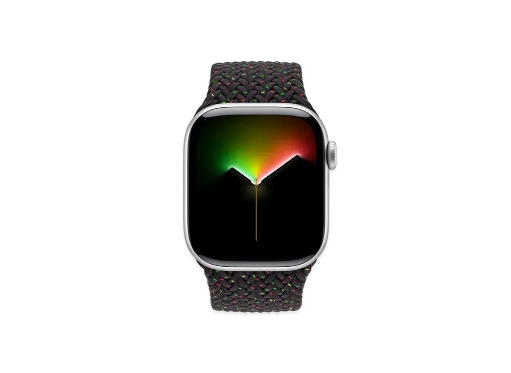 Apple Watch Series 10 GPS + Cellular Model Silver Aluminiumcase Textile Braided Solo Loop "Black Unity"